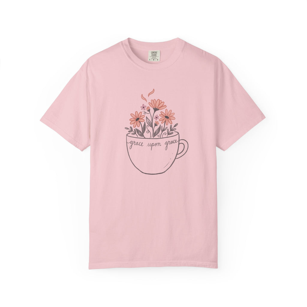 Floral Tea Cup Grace Upon Grace T-Shirt