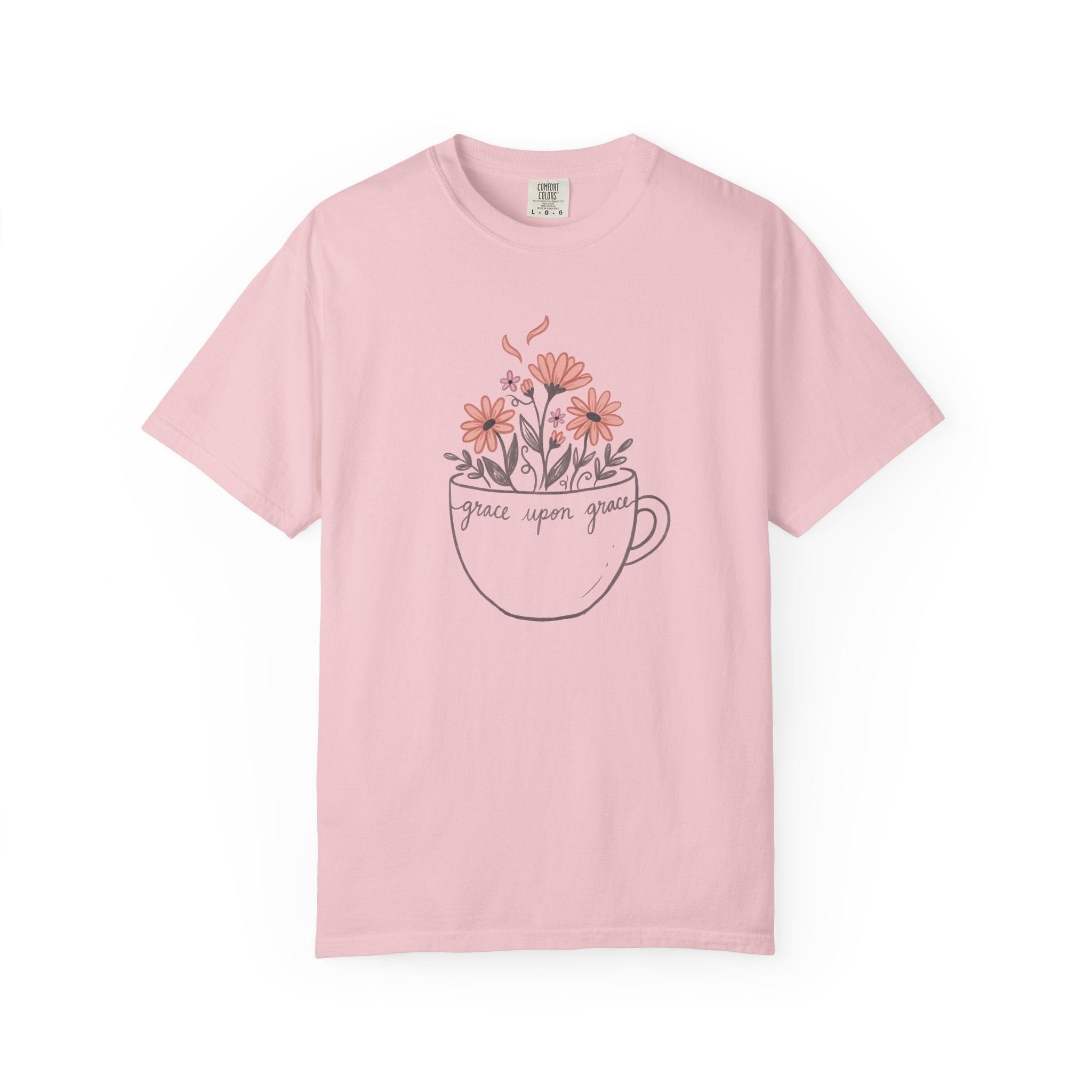 Floral Tea Cup Grace Upon Grace T-Shirt