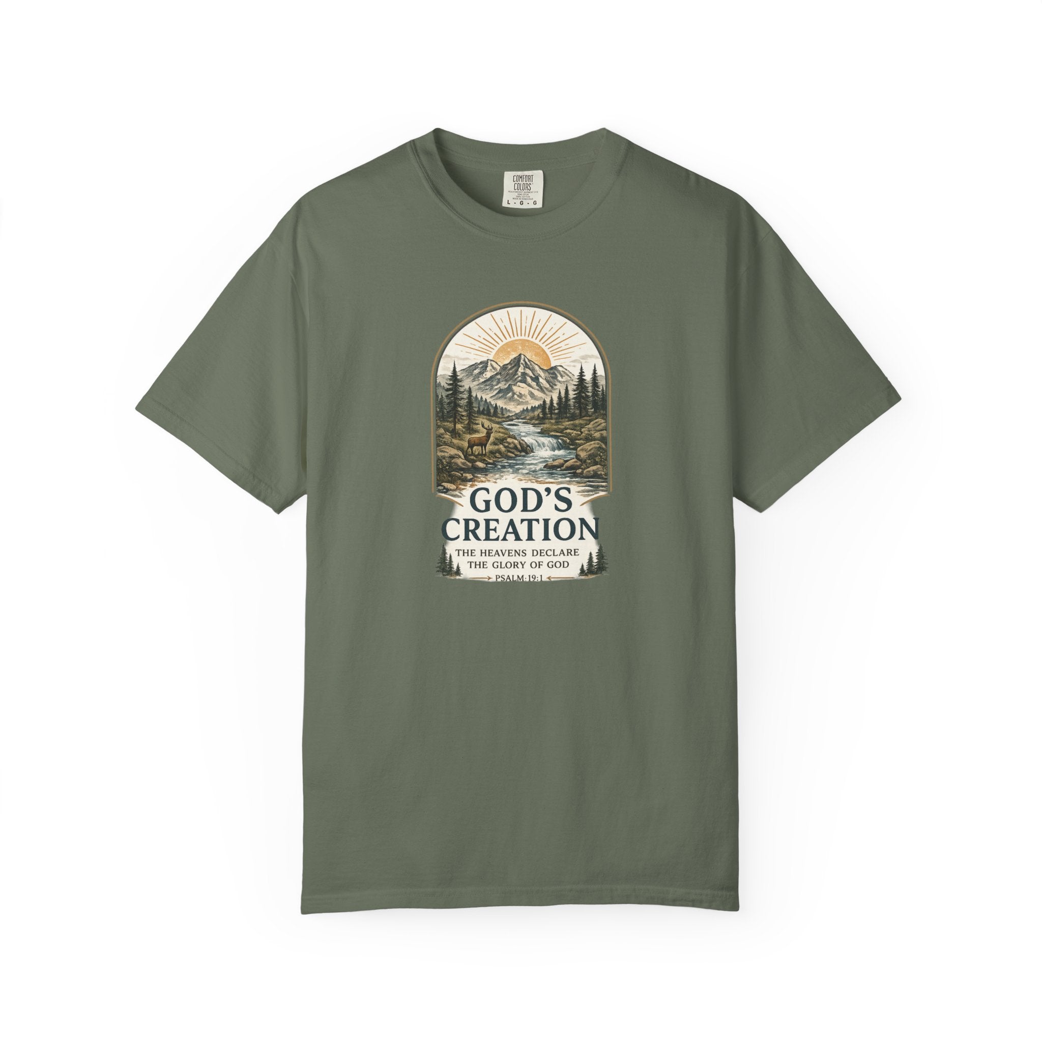 God’s Creation Mountain Badge PSALM 19:1 T-Shirt