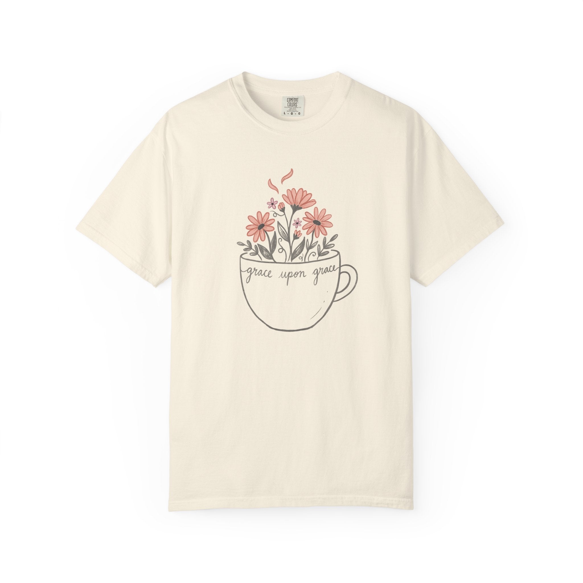 Floral Tea Cup Grace Upon Grace T-Shirt