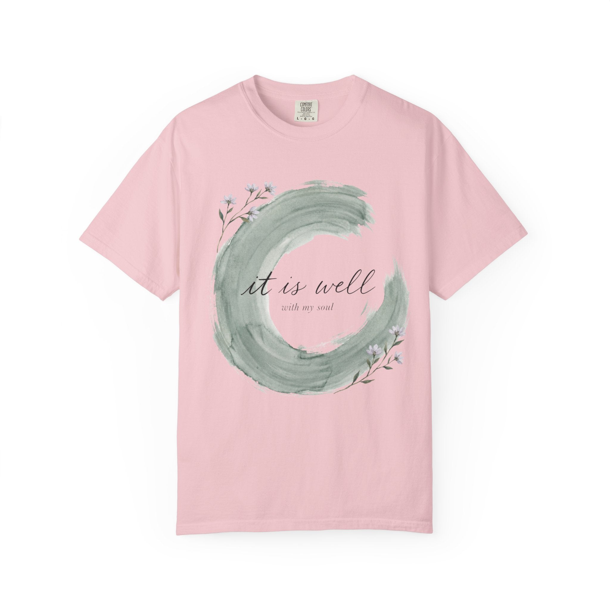 It Is Well With My Soul Floral Brush Stroke T-Shirt