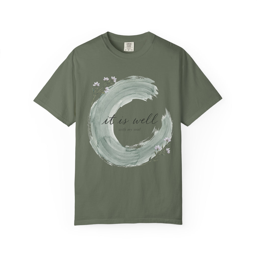 It Is Well With My Soul Floral Brush Stroke T-Shirt