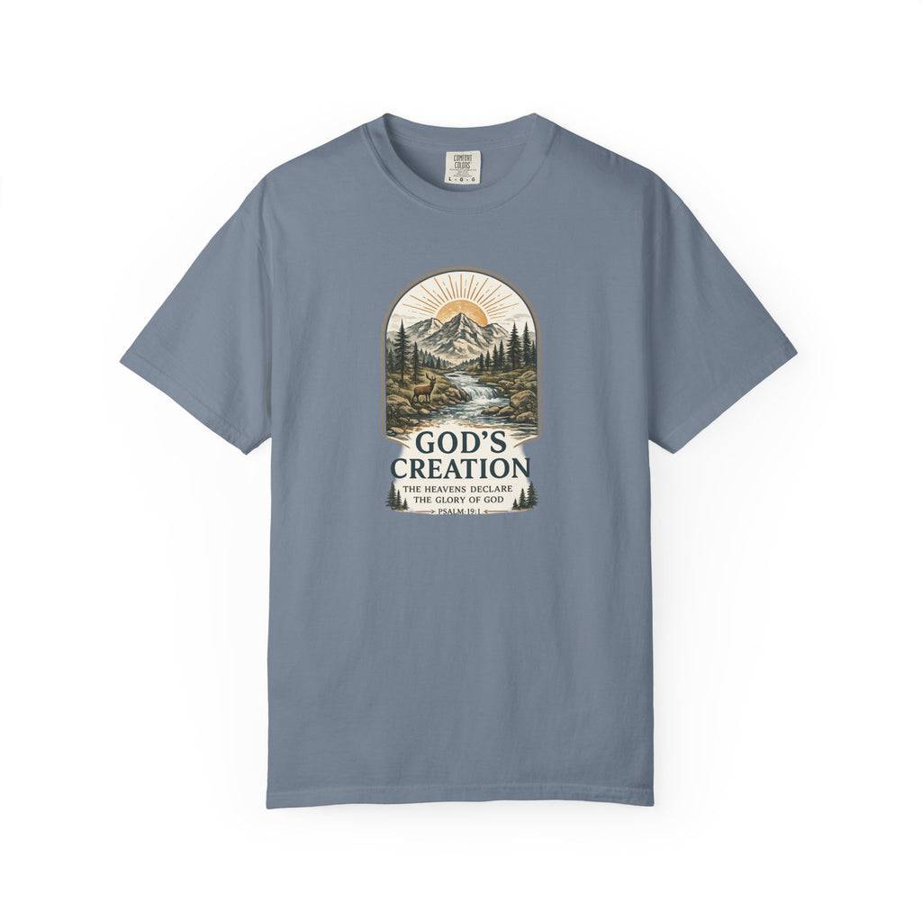 God’s Creation Mountain Badge PSALM 19:1 T-Shirt