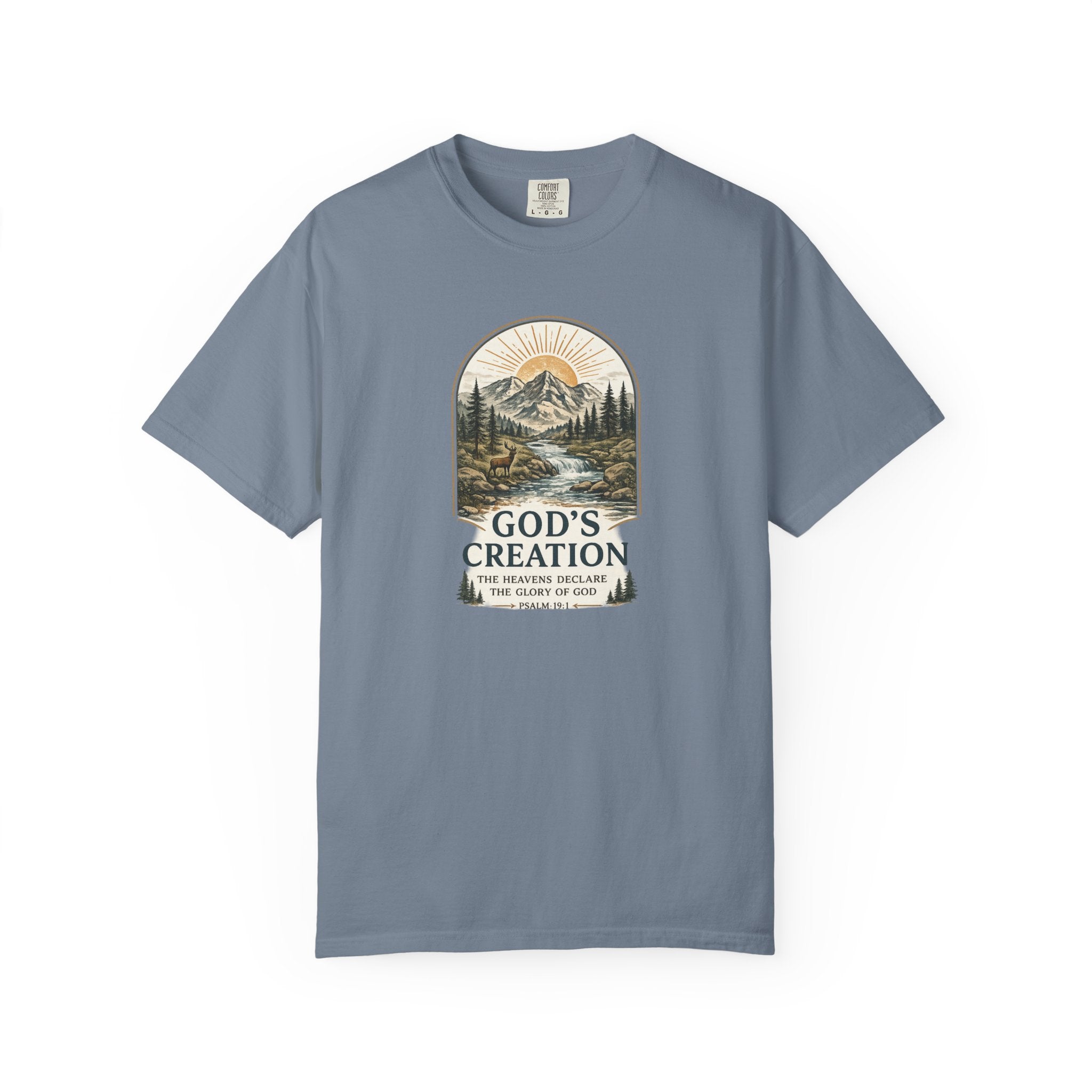 God’s Creation Mountain Badge PSALM 19:1 T-Shirt