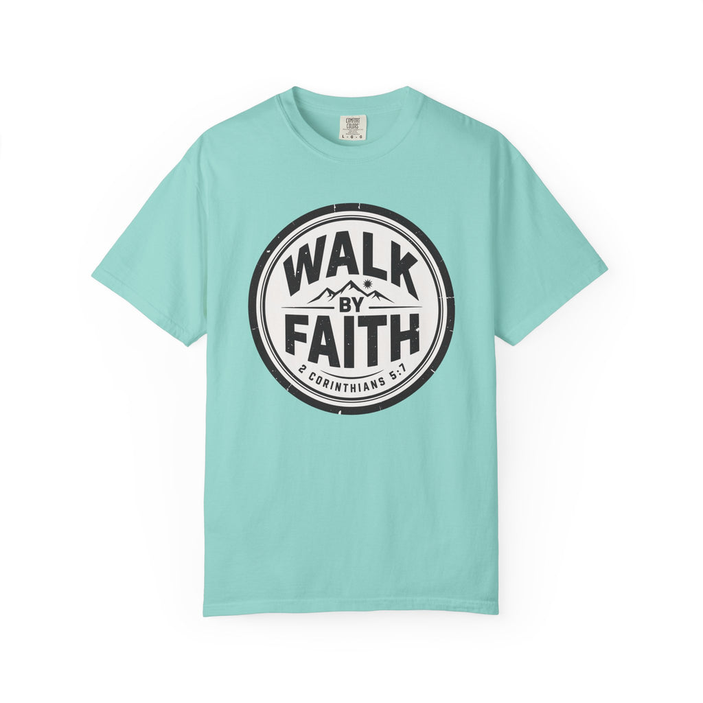 Walk By Faith Badge 2 Corinthians 5:7 T-Shirt