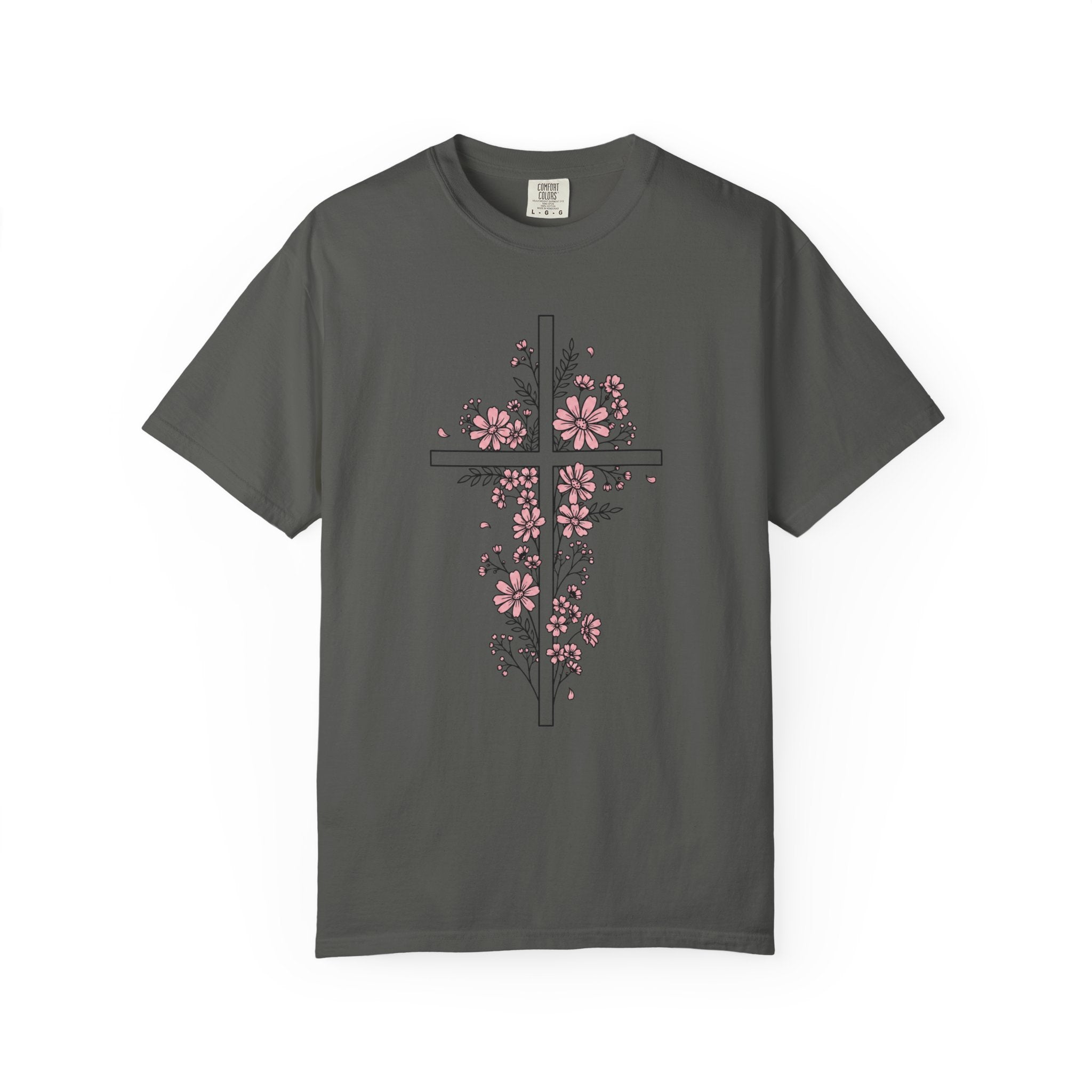 Pink Floral Cross T-Shirt