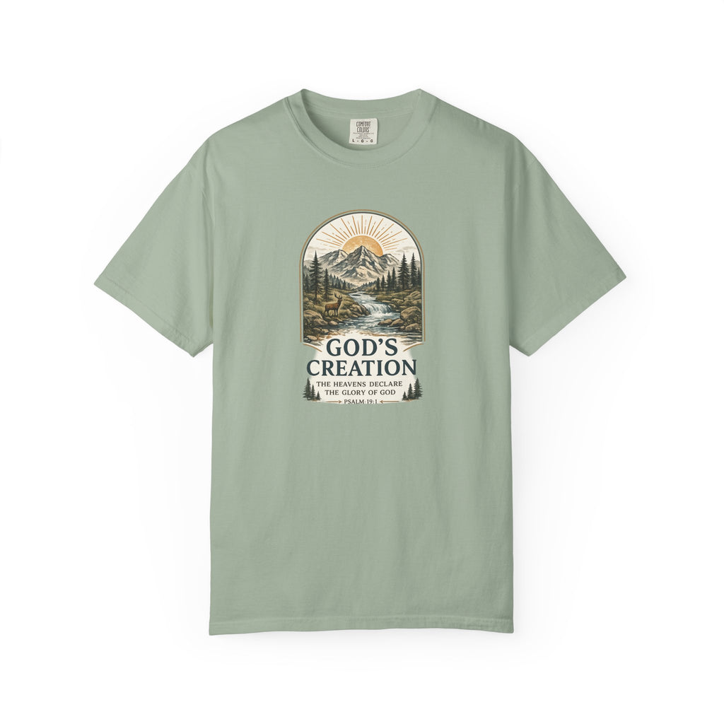 God’s Creation Mountain Badge PSALM 19:1 T-Shirt