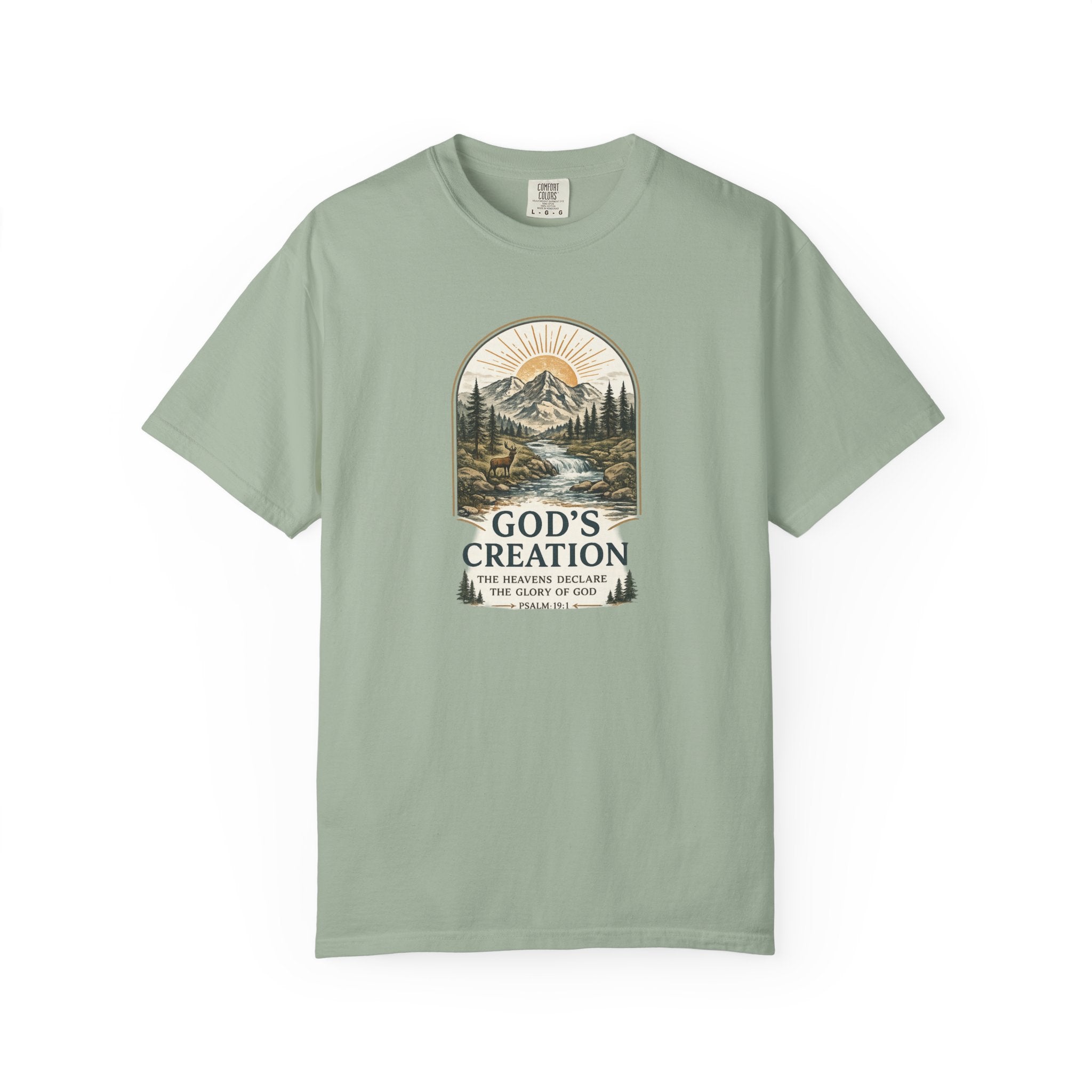 God’s Creation Mountain Badge PSALM 19:1 T-Shirt