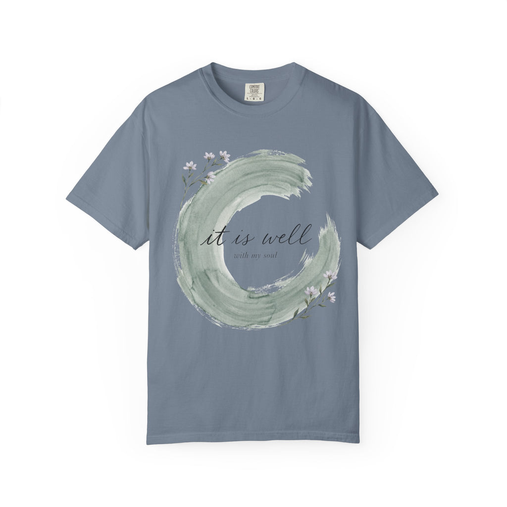 It Is Well With My Soul Floral Brush Stroke T-Shirt