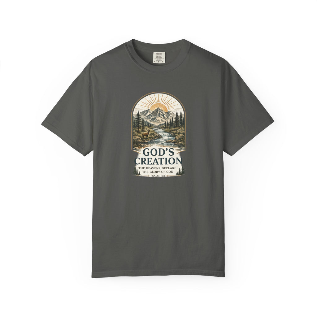 God’s Creation Mountain Badge PSALM 19:1 T-Shirt