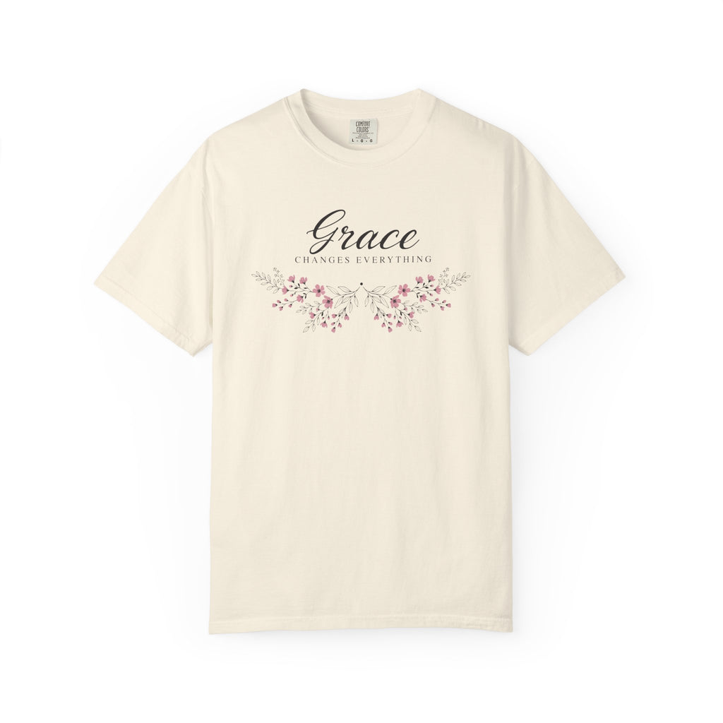 Grace Changes Everything Pink Floral T-Shirt