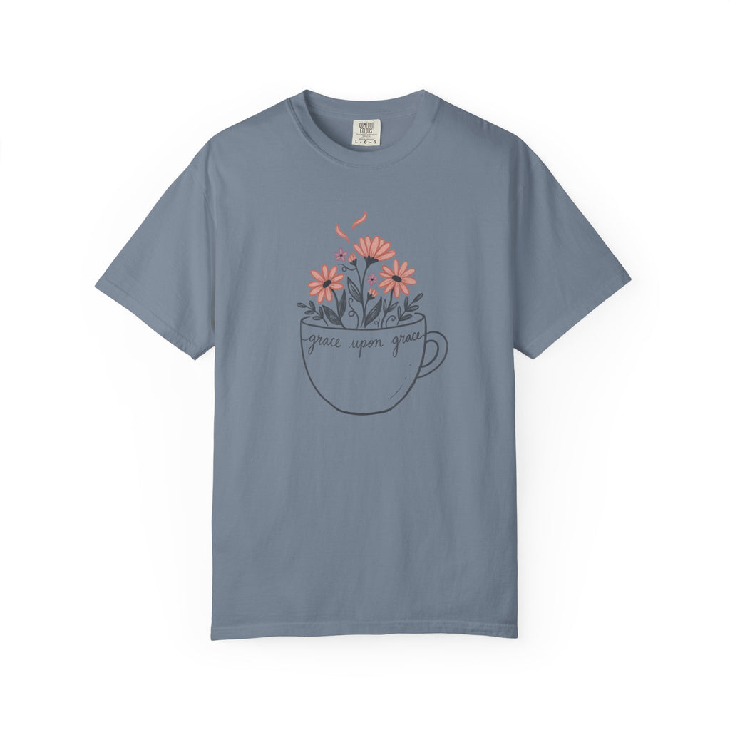 Floral Tea Cup Grace Upon Grace T-Shirt