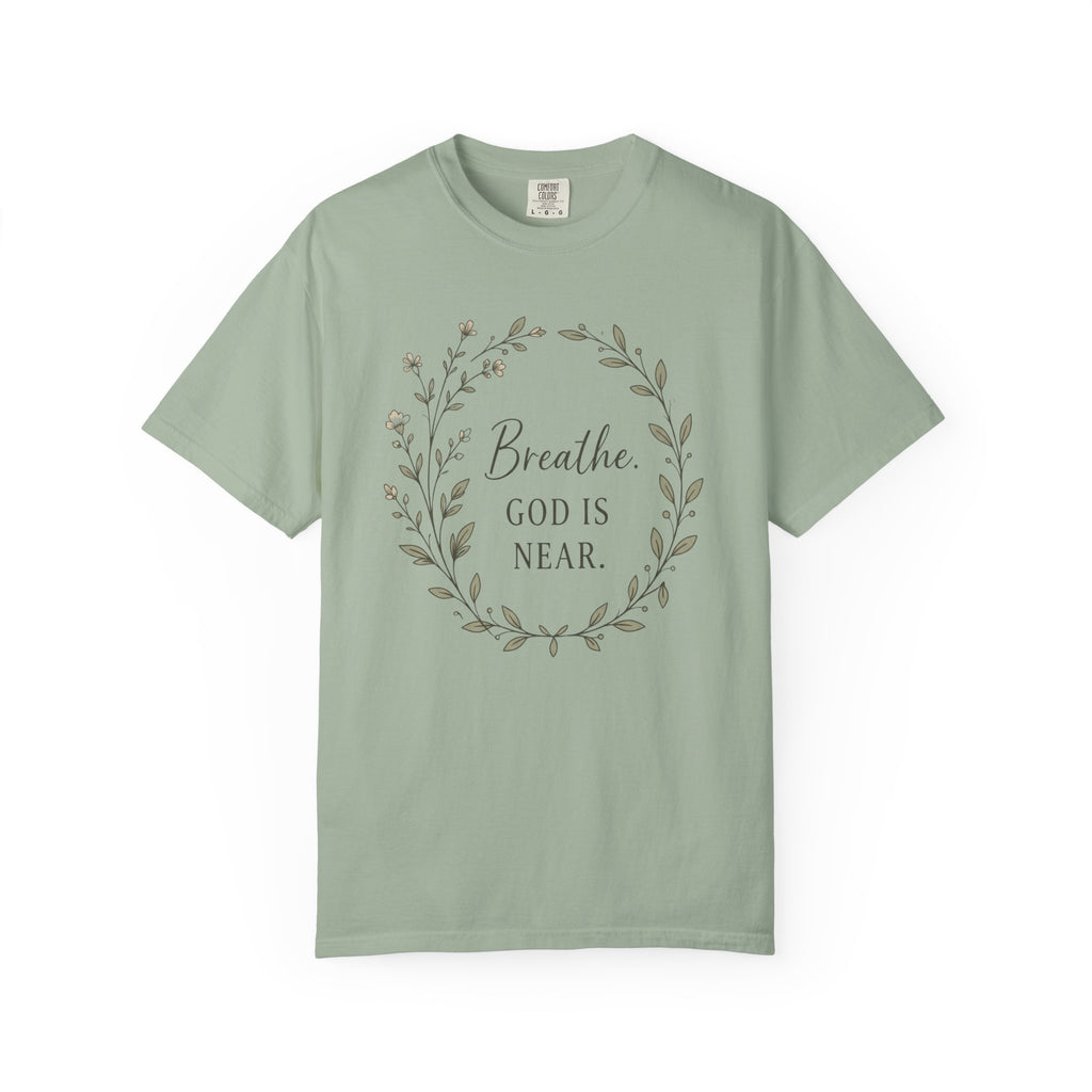 Breathe God Is Near Wreath T-Shirt