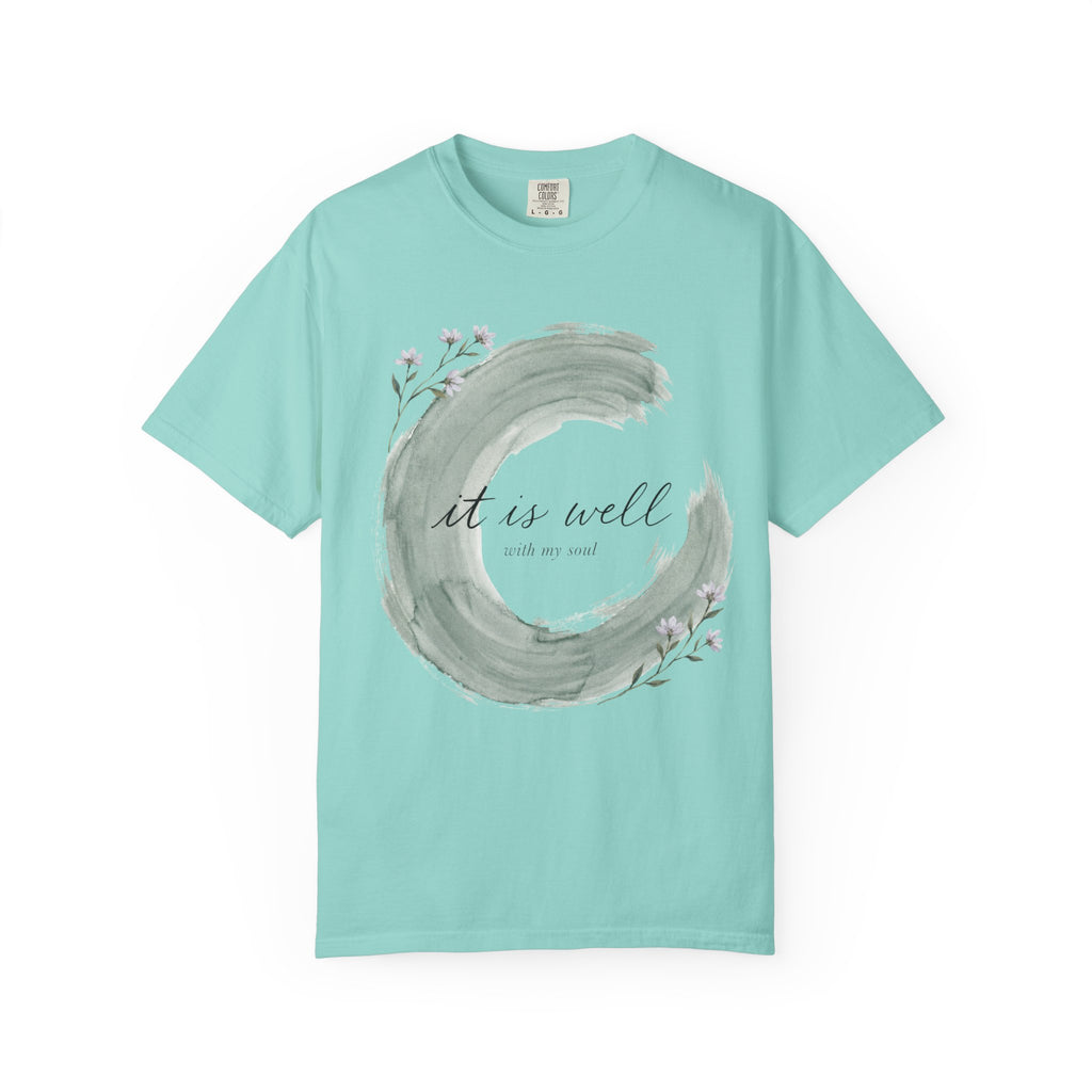 It Is Well With My Soul Floral Brush Stroke T-Shirt