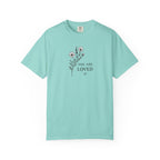 You Are Loved Black and White Floral Sprig T-shirt