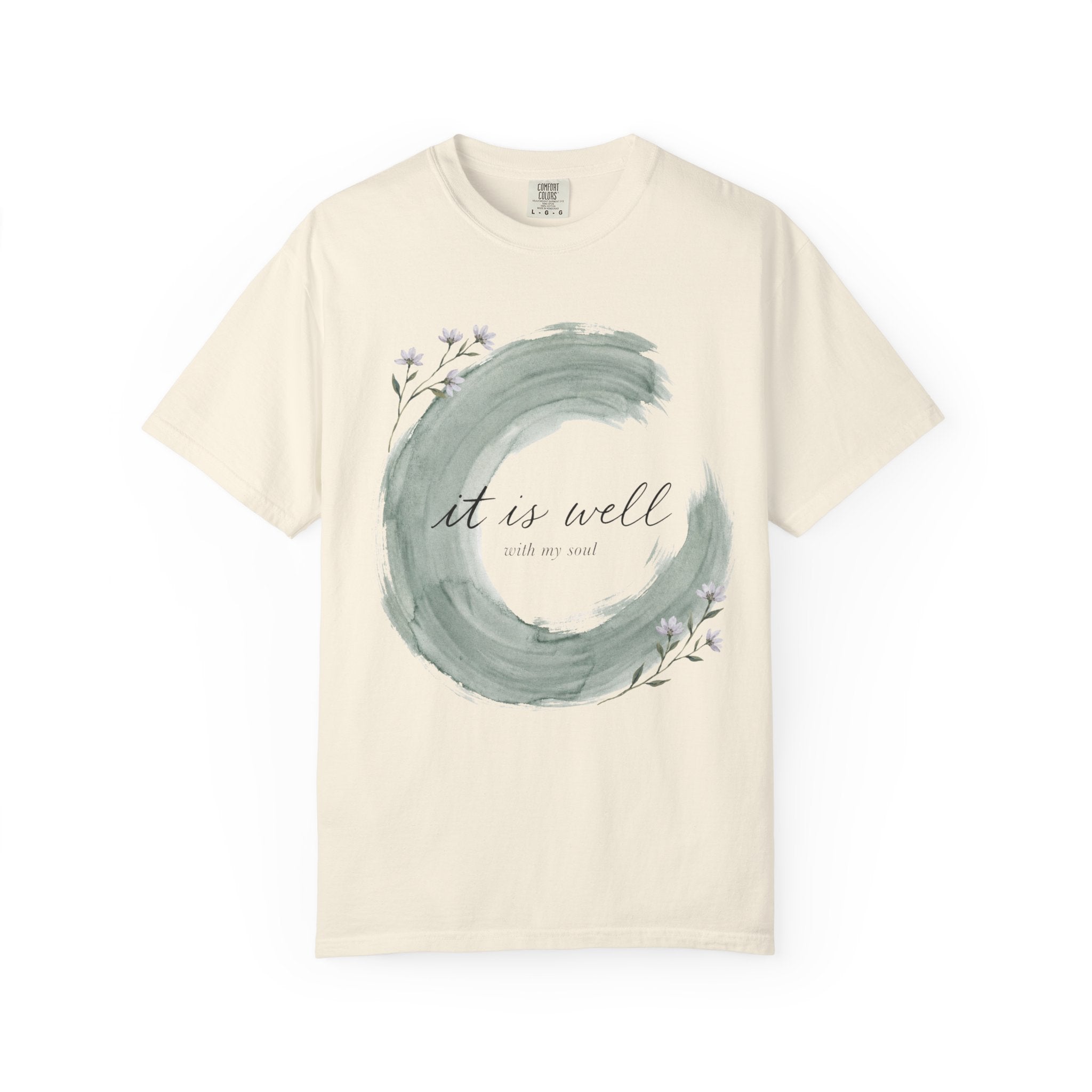 It Is Well With My Soul Floral Brush Stroke T-Shirt